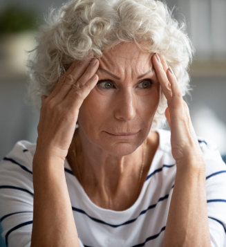 An older woman with gray hair