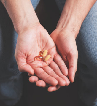 hand with pills