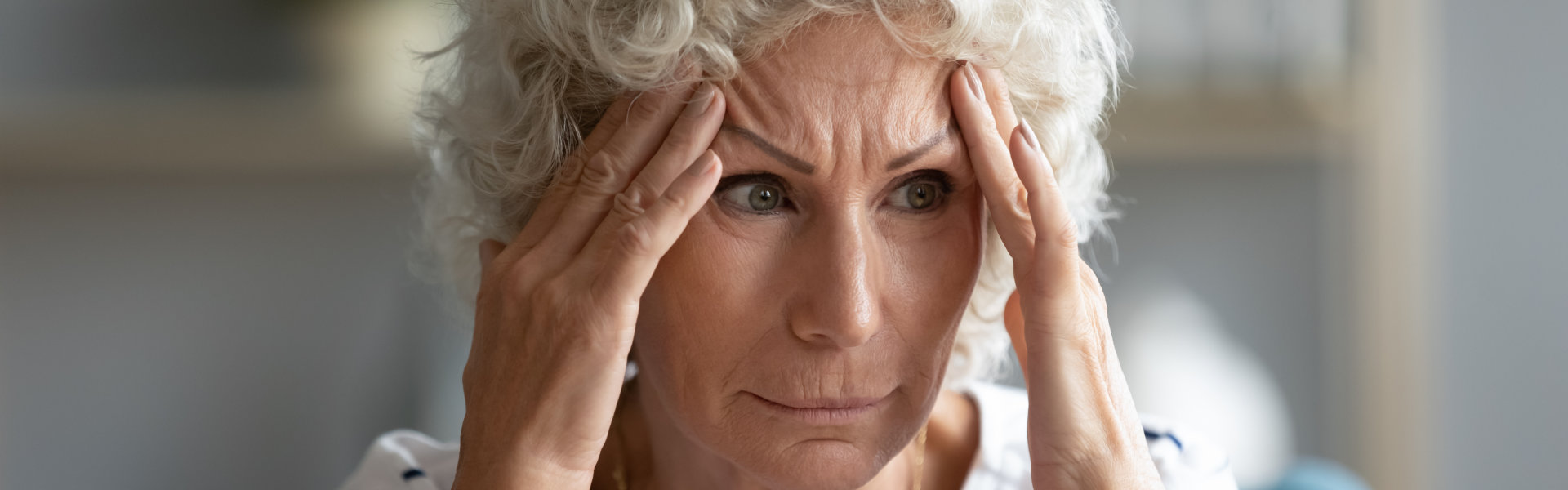 An older woman with gray hair